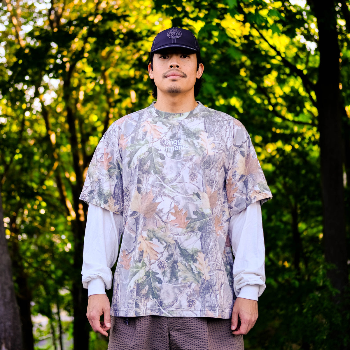 Glow Layered-Sleeve Tee - Vintage Wood Camo