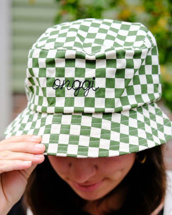 Checkered Bucket Hat - Green