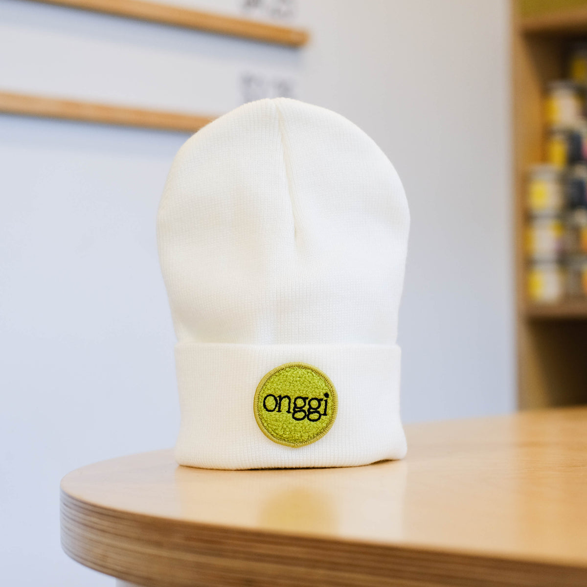 Patch Beanie - Natural White